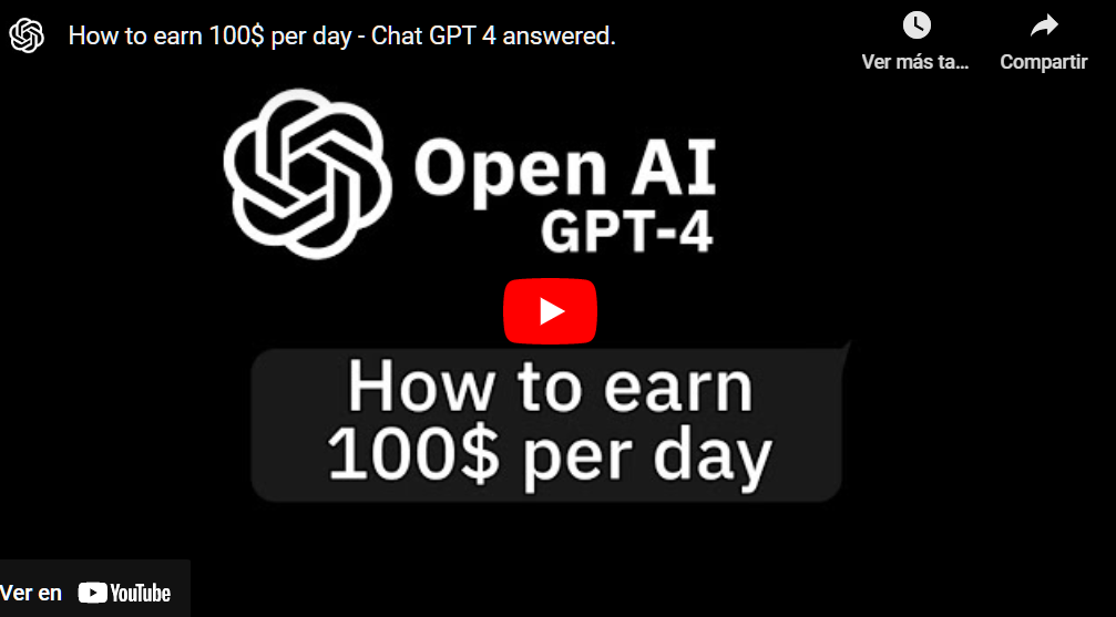 how to earn 100$ per day caht gpt 4